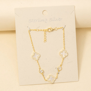 Sterling Silver Clover Chain Bracelet