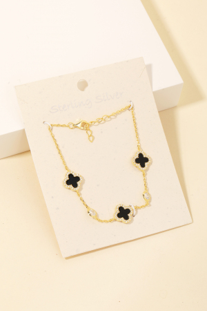 Sterling Silver Clover Chain Bracelet