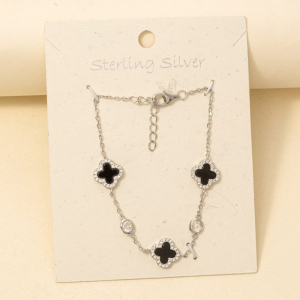 Sterling Silver Clover Chain Bracelet