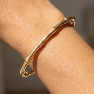 Bamboo Segment Open Cuff Bracelet