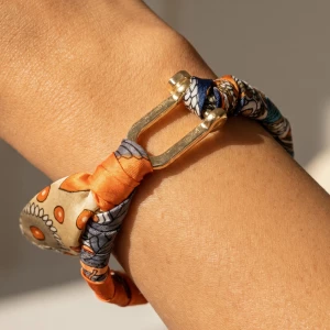 Scarf Wrapped Tube Bangle Bracelet