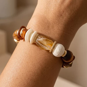 Chunky Wood Bead Stretch Bracelet
