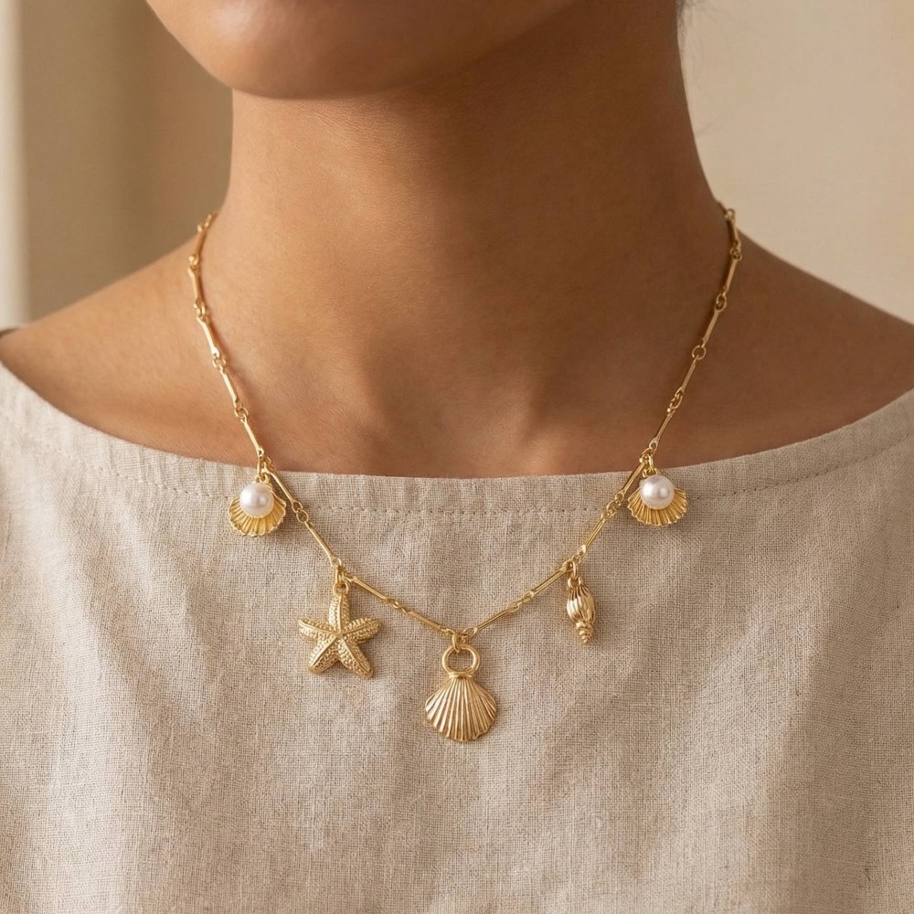 Multi Sea Life Charms Chain Necklace