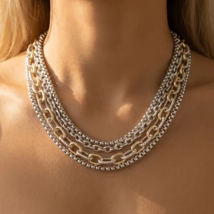 Layered Multi Strand Toggle Necklace
