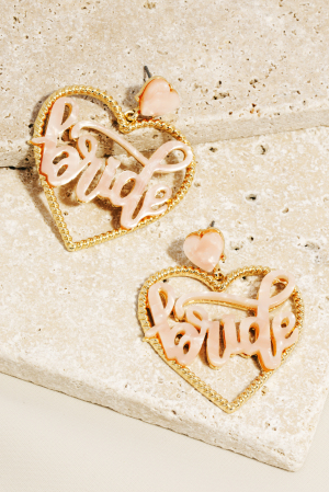 Heart Bride Drop Earrings