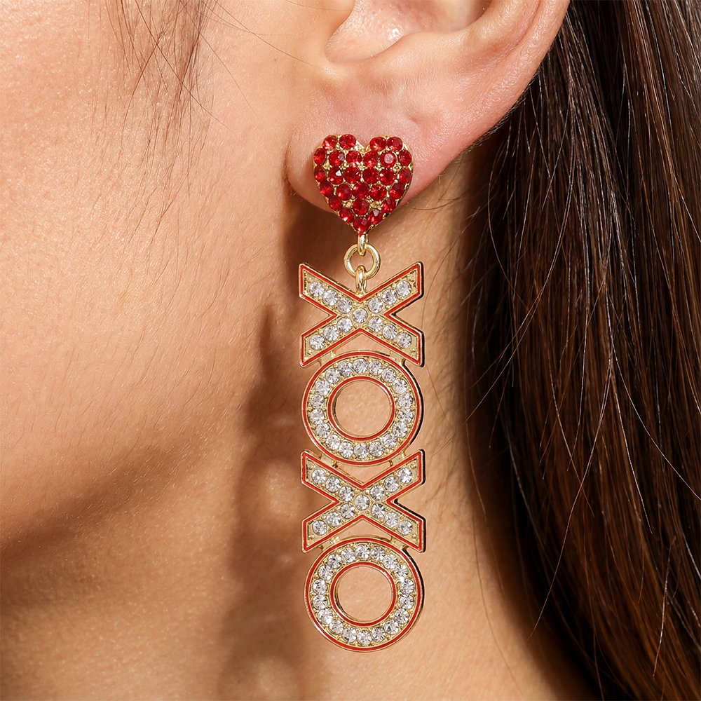 Heart Xoxo Pave Dangle Earrings