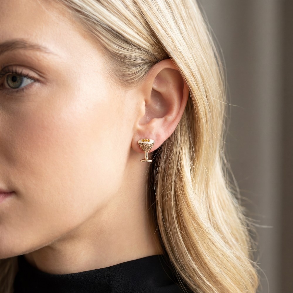 Pave Martini Stud Earrings