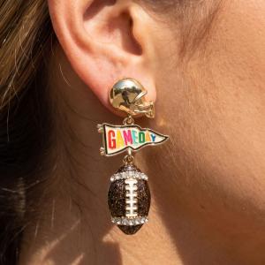 Football Game Day Theme Tiered Dangle Earrings
