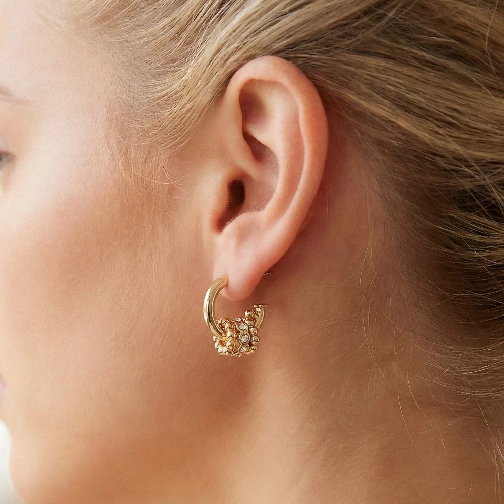 Dainty Mini Ring Charms Hoop Earrings
