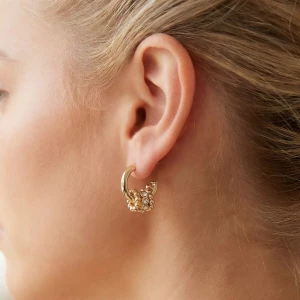 Dainty Mini Ring Charms Hoop Earrings