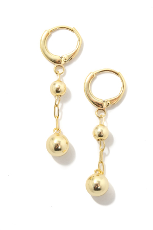 Sterling Silver Double Ball Drop Earrings