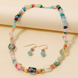 Assorted Stone And Resin Beaded Necklace Set
