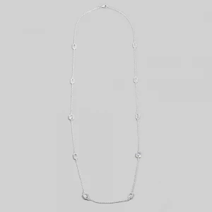 Mother Of Pearl Clover Station Long Necklace