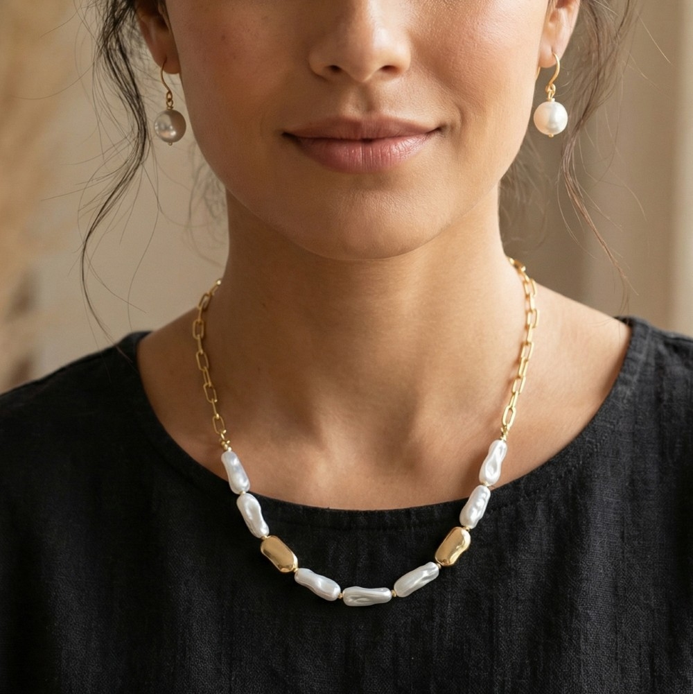 Assorted Pearl Link Necklace Set