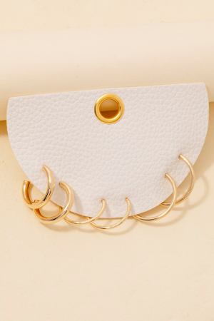 3Pc Dainty Tube Hoop Earrings Set