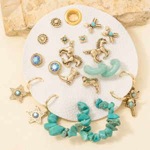 Antique Assorted Western Cowboy Earrings Set