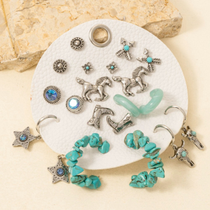 Antique Assorted Western Cowboy Earrings Set