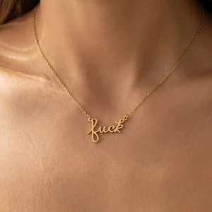 Script Word Pendant Necklace