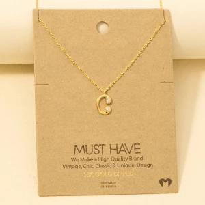 Alphabet Stone Pendant Necklace
