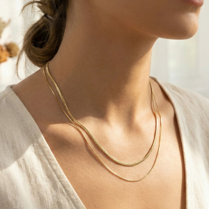Dainty Double Row Chain Necklace