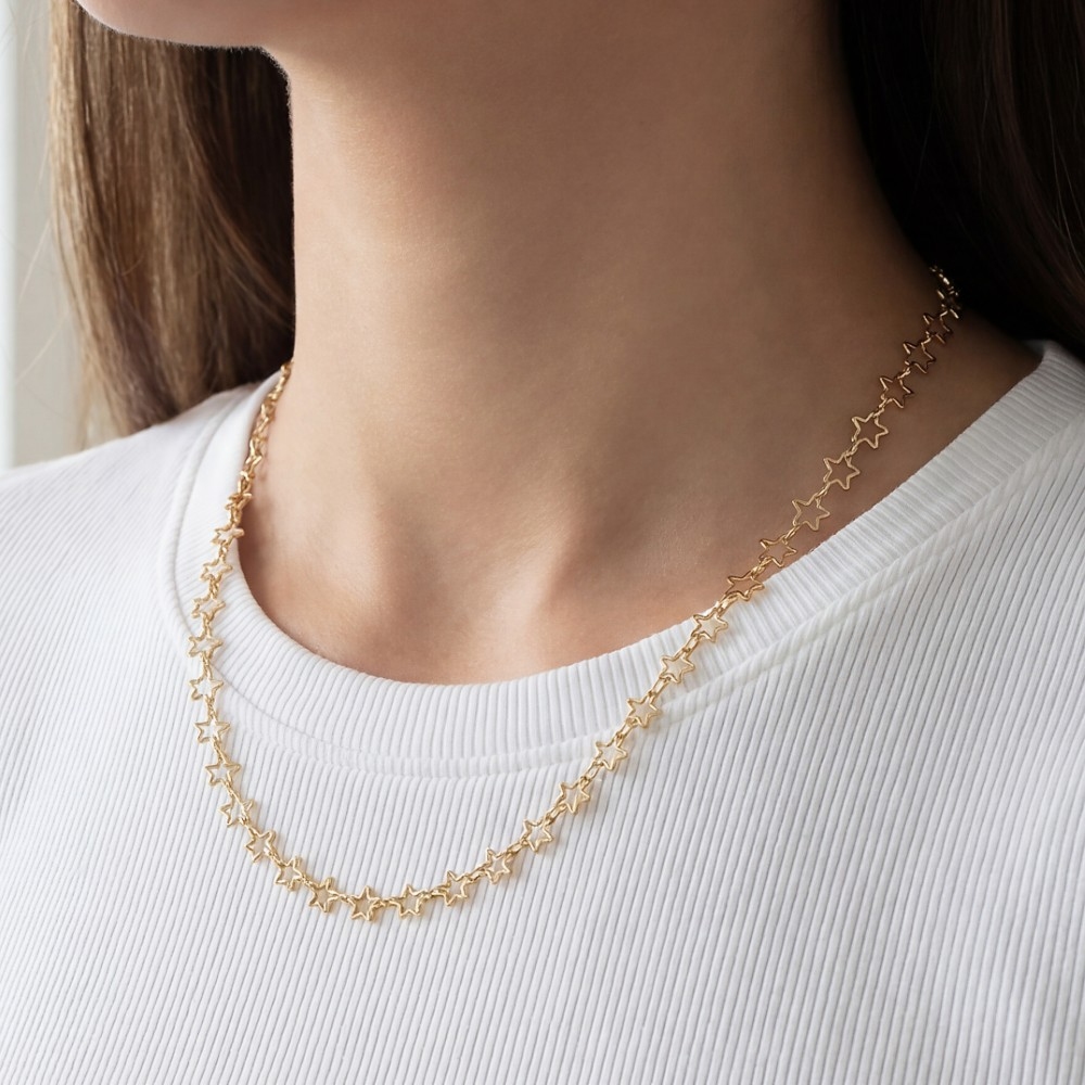 Mini Stars Chain Link Necklace