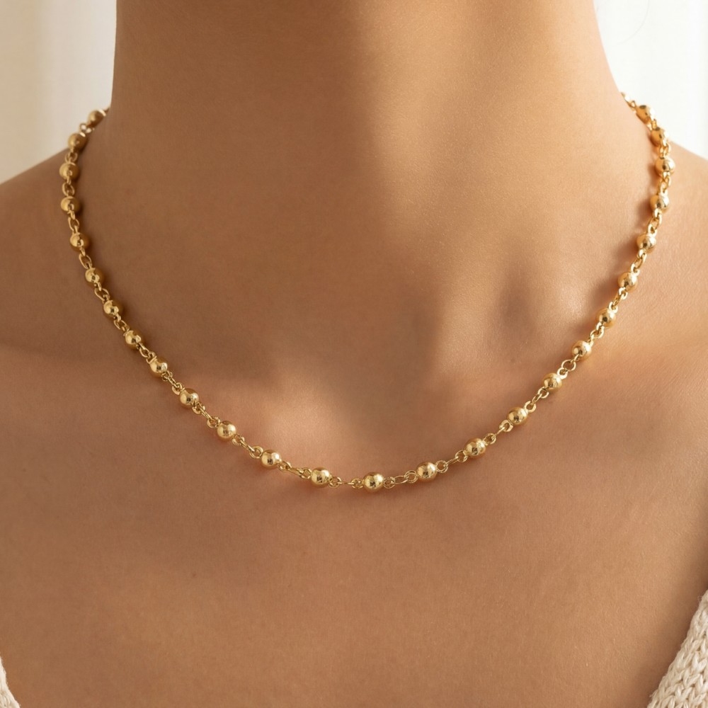 Mini Metallic Ball Chain Necklace