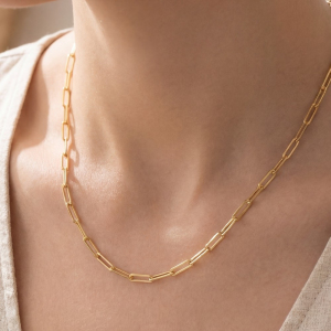 Metallic Paperclip Chain Necklace