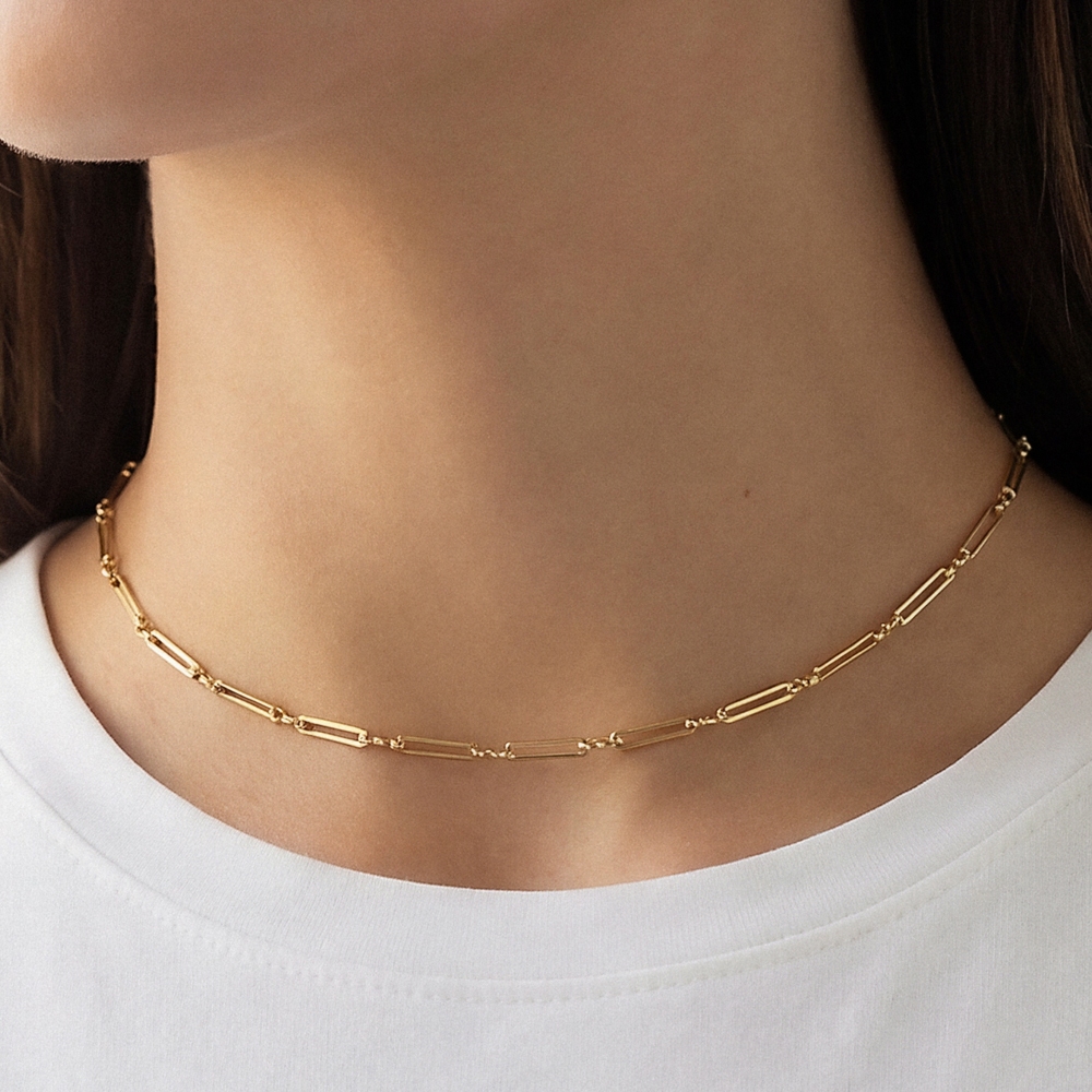 Paperclip Chain Link Necklace