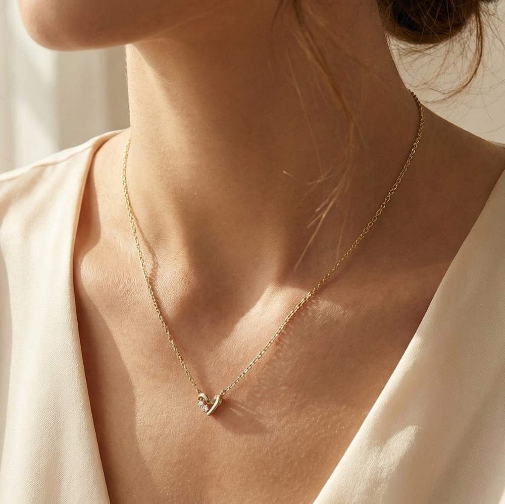 Cz Horseshoe Pendant Necklace