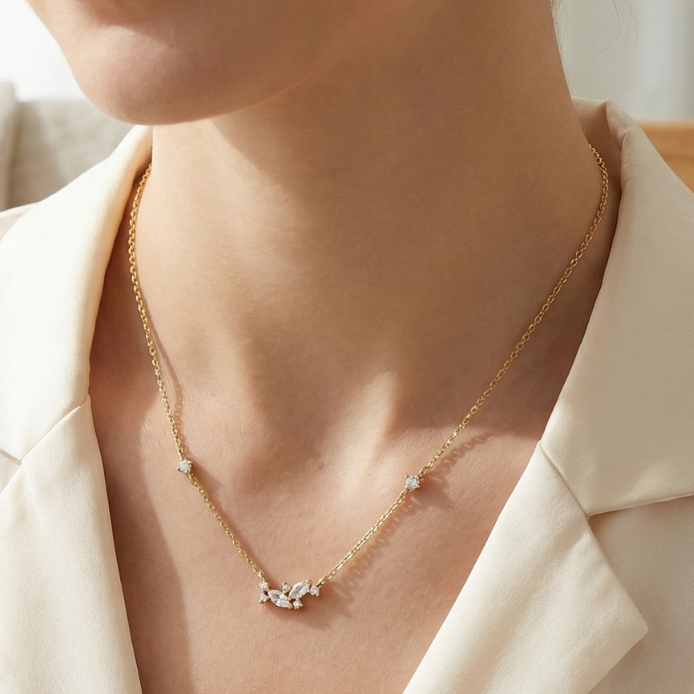 Cz Studded Charms Necklace