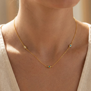 Gold Dipped Mini Cz Dainty Chain Necklace