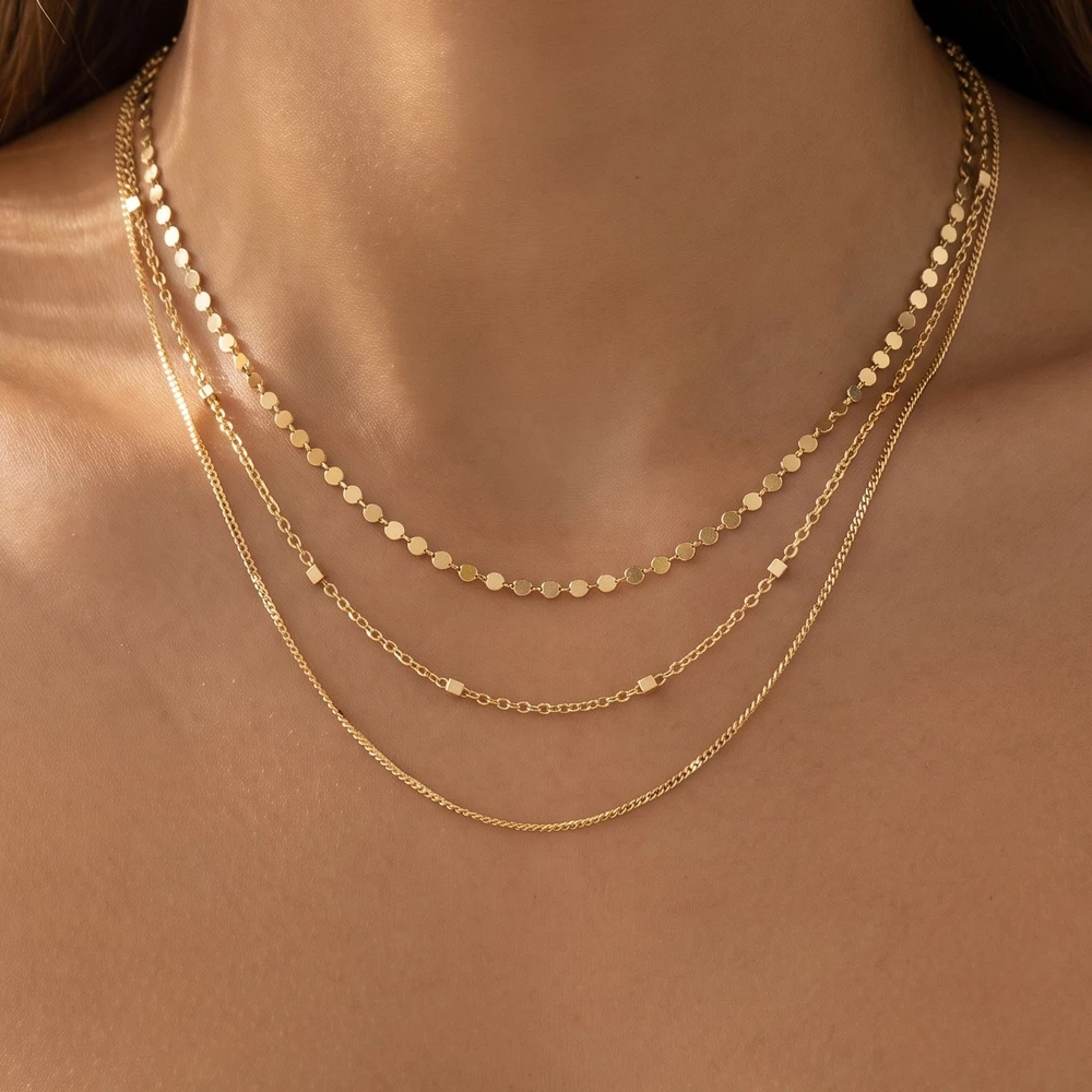 Dainty Triple Layer Chain Necklace