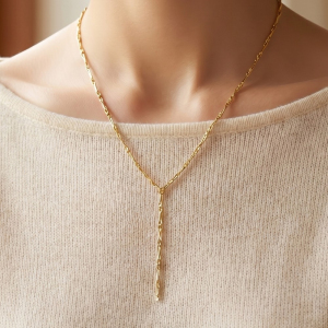 Twisted Bar Link Lariat Y-Necklace