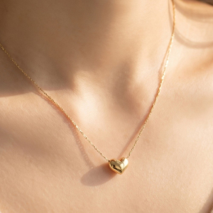 Mini Puffy Heart Pendant Necklace