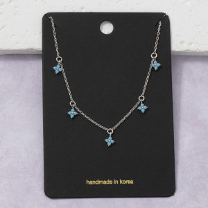 Gold Dipped Turquoise Floral Station Pendant Necklace