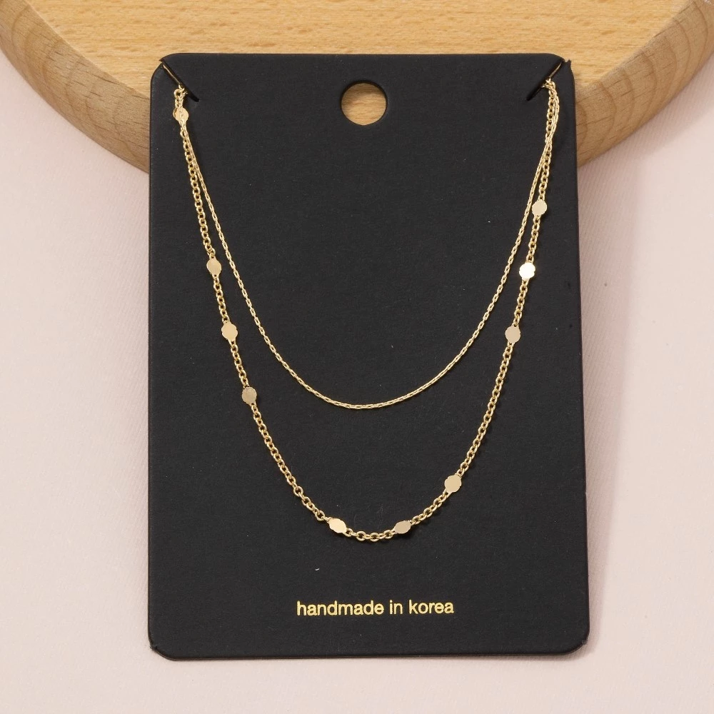 Dainty Layered Disc Station Necklace