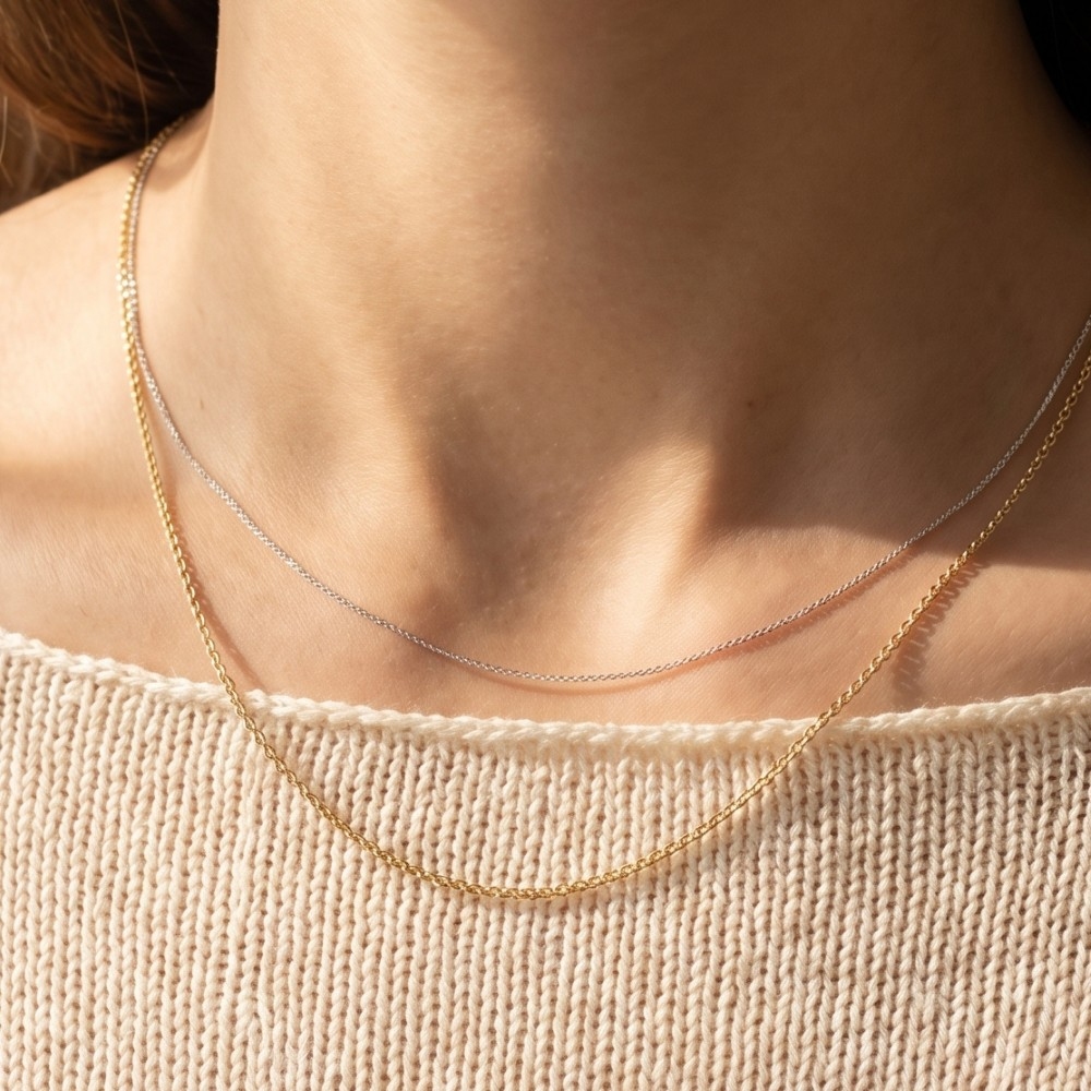 Gold Layered Dainty Cable Chain Necklace