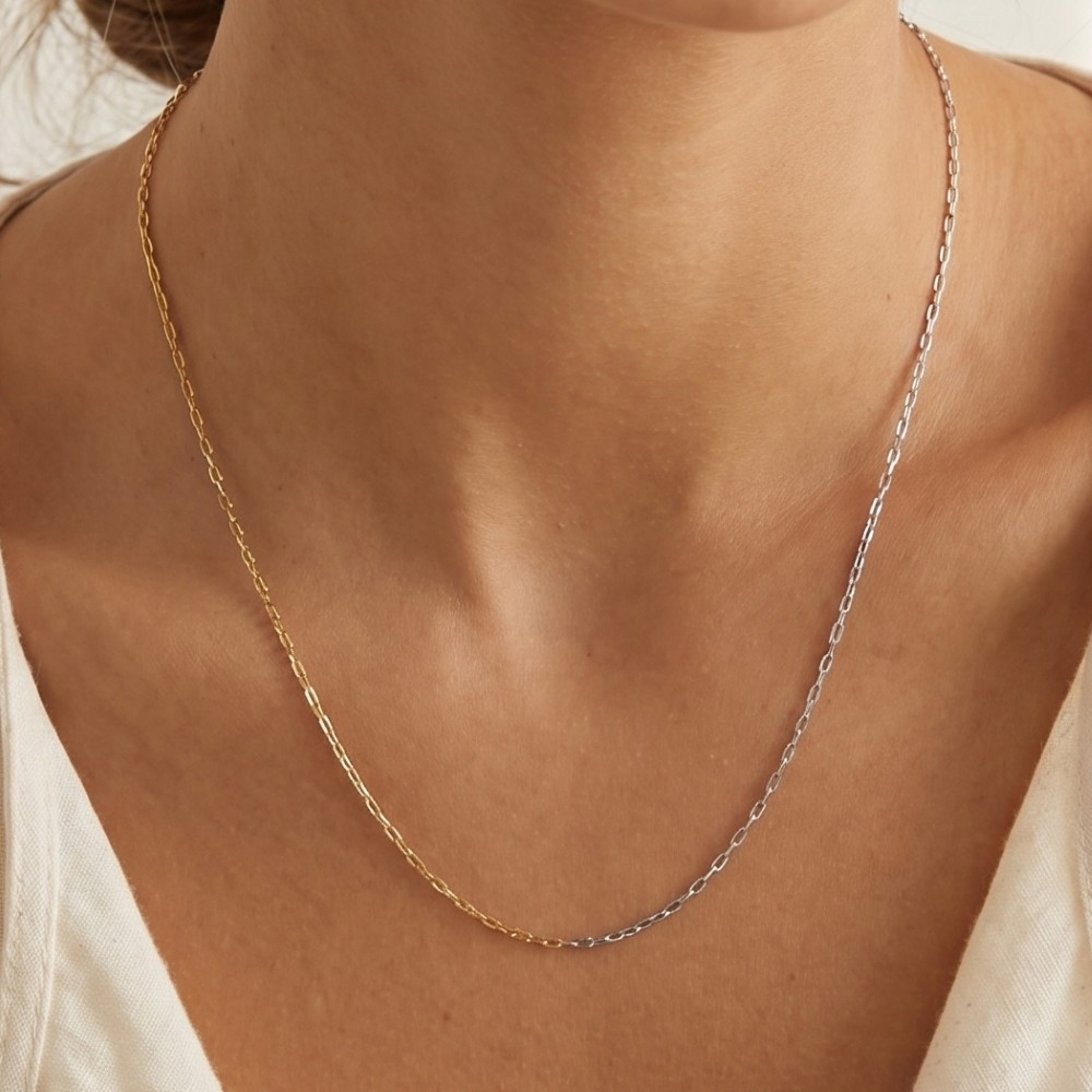 Gold Dainty Paperclip Chain Necklace