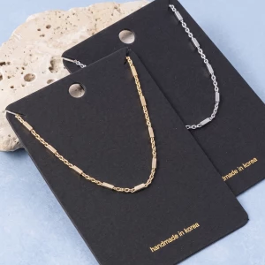 Bar Station Cable Chain Necklace