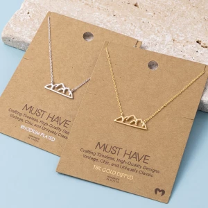 Mountain Range Outline Pendant Necklace
