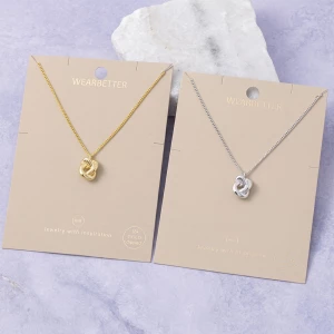 18K Gold Dipped Love Knot Pendant Necklace