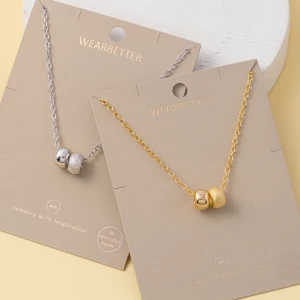 18K Gold Dipped Double Bead Slider Necklace