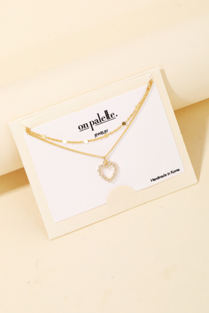 Heart Cutout Layered Pendant Necklace