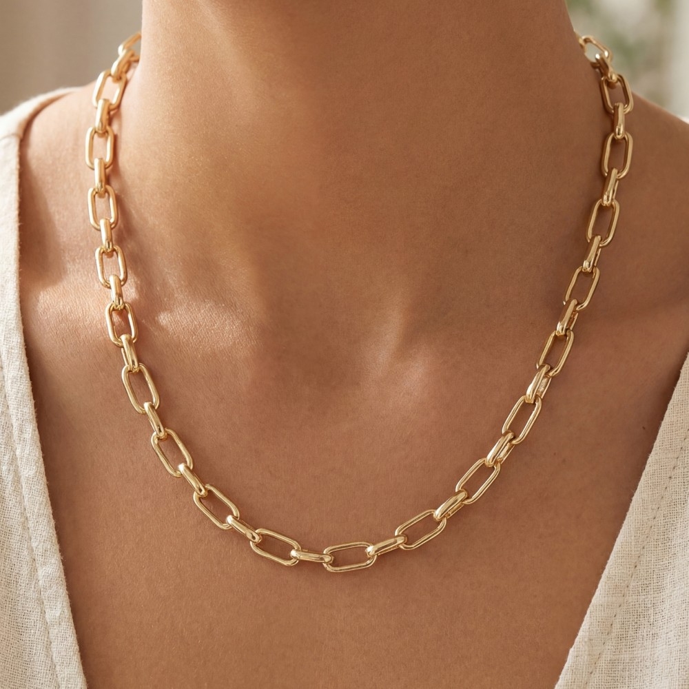 Paperclip Chain Link Chain Necklace