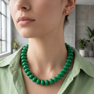 Bulky Acrylic Bead Link Necklace Set