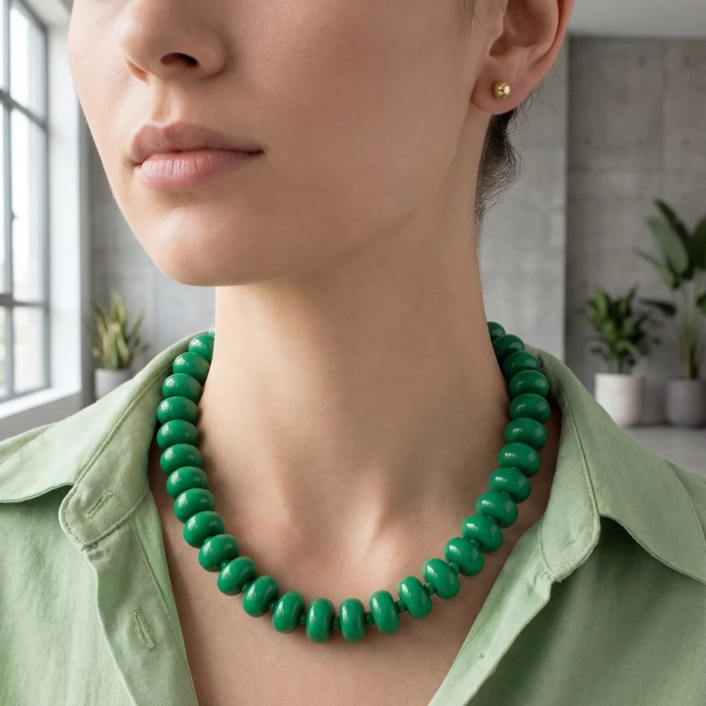 Bulky Acrylic Bead Link Necklace