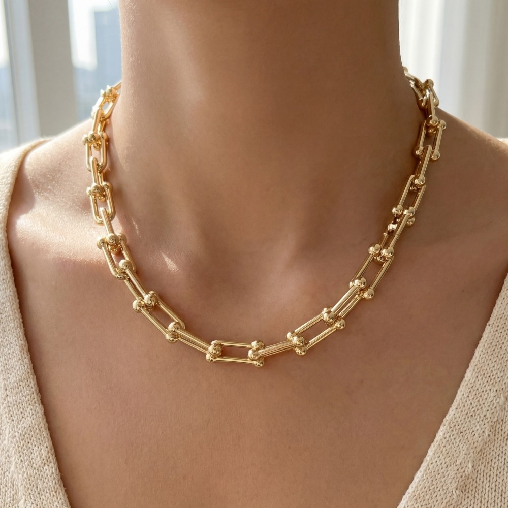 Gold Dipped U Chain Necklace