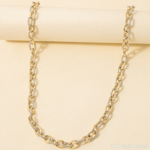 Gold Plated Two Tone Layered Chain Necklace