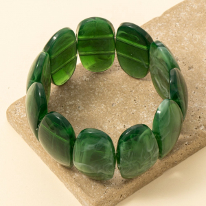 Marble Acrylic Ovals Elastic Bracelet