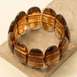 Marble Acrylic Ovals Elastic Bracelet